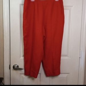 Talbots Petites Irish Linen Lined Crop Side Zip Split Ankle Pant Sz16 Plus Size